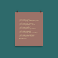 I Am Grateful Poster (Mauve) + FREE Wallpaper Pack