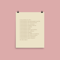 I Am Grateful Poster (Natural) + FREE Wallpaper Pack