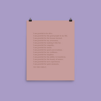 I Am Grateful Poster (Orchid) + FREE Wallpaper Pack